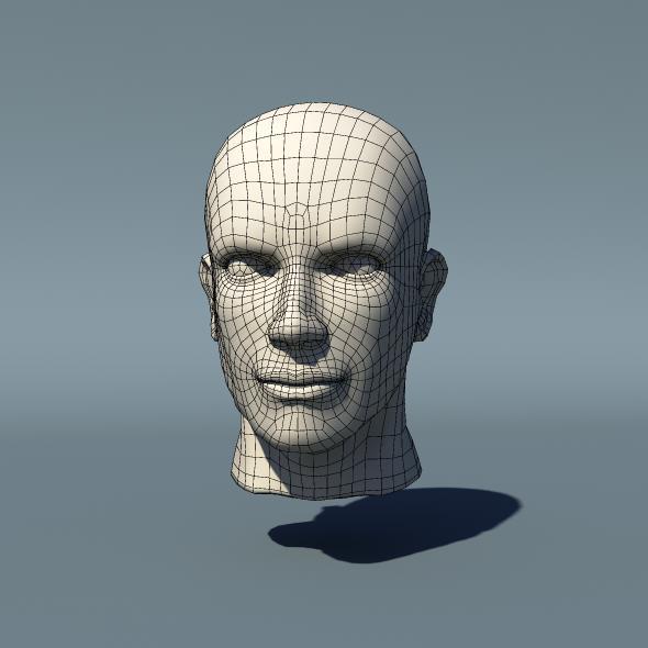 Human Male Head Base Mesh by amardeep 3DOcean